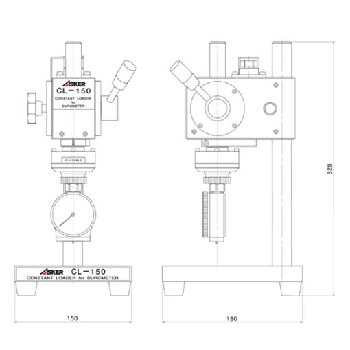 Asker CL-150L Constant Load Durometer Stand for Asker C and Shore A Hardness Testing