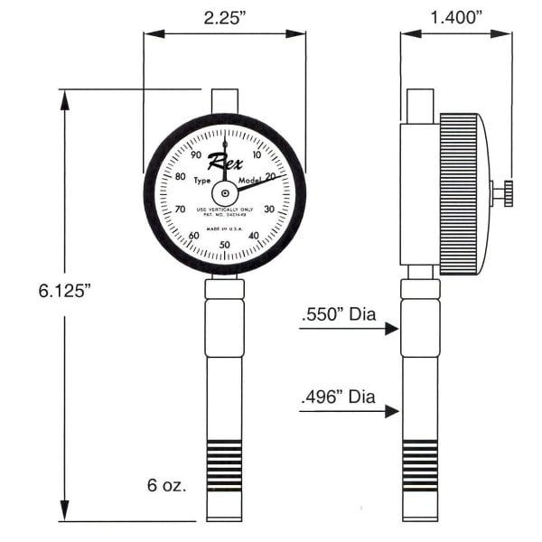 Rex 2000 Max-Hand Shore Durometer RX-2000